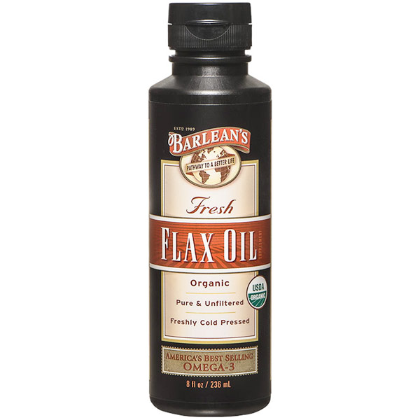 Flax Oil Liquid, Organic, 8 oz, Barleans Organic Oils