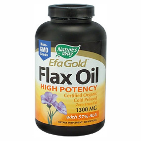 Flax Oil High Potency 57% ALA 1300mg 200 softgels from Natures Way