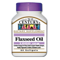 Flaxseed Oil 1000 mg 60 Softgels, 21st Century Health Care