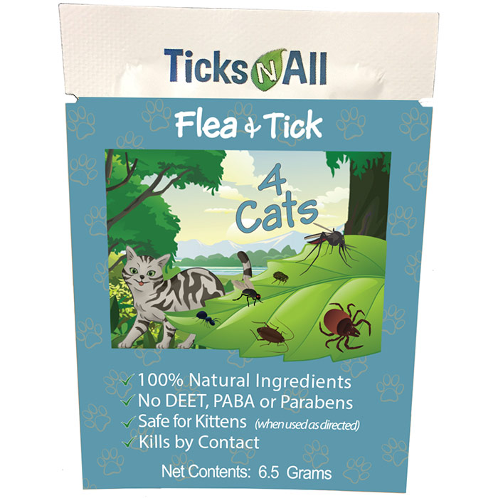 Flea & Tick 4 Cat Wipes, 6 ct, Ticks-N-All