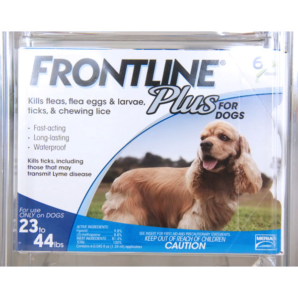 Flea and Tick Drops For Dogs 23lbs-44lbs, 6 Doses, Frontline Plus