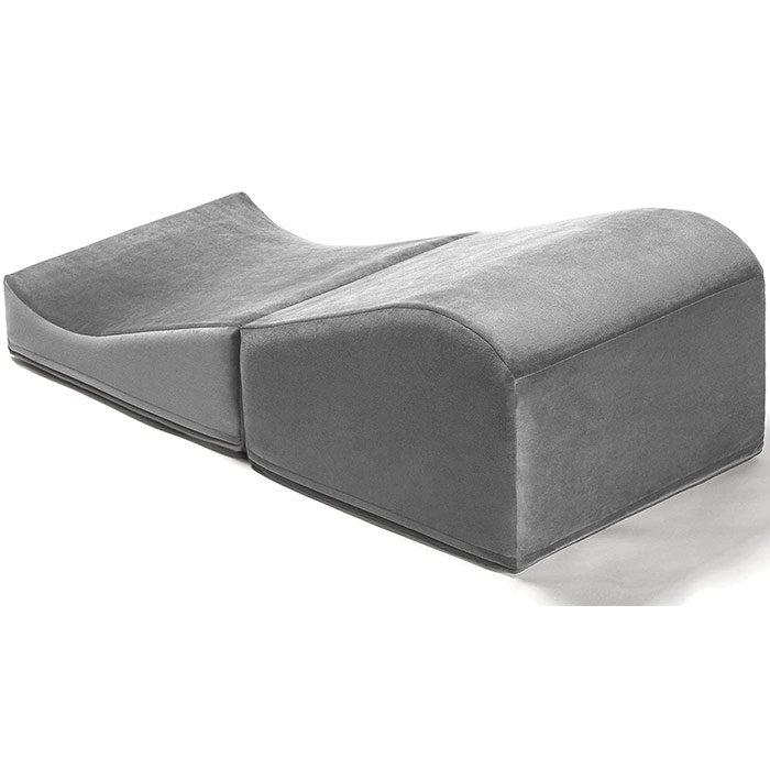 Flip Ramp Sex Positioning Pillow - Microvelvet Grey, Liberator Bedroom Adventure Gear