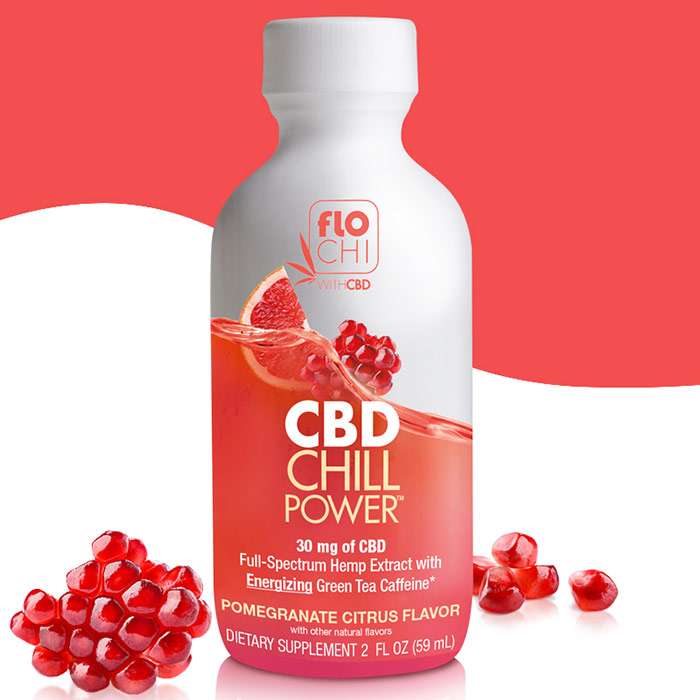 FloChi CBD Chill Power - Pomegranate Citrus Flavor, 30 mg CBD, 2 oz, Irwin Naturals