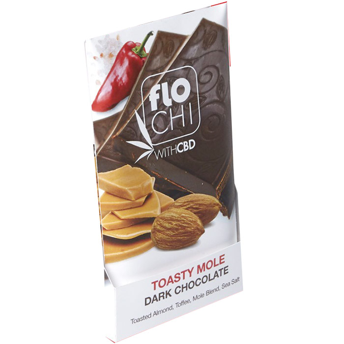 FloChi CBD Toasty Mole Dark Chocolate Bar, 2.12 oz (60 g), Irwin Naturals