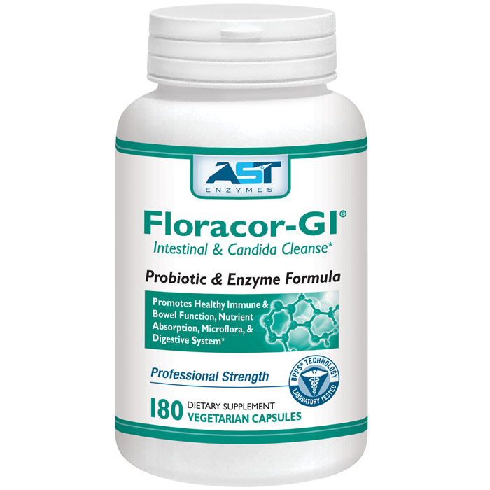 Floracor-GI, Probiotic & Enzyme Formula, 180 Vegetarian Capsules, AST Enzymes