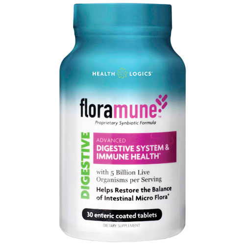 Health Logics FloraMune, Advanced Digestive System & Immune Health, 30 Enteric Coated Tablets, Health Logics