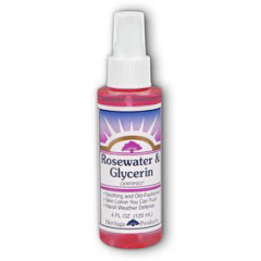 Heritage Products Flower Water Rosewater & Glycerin with Atomizer, 4 oz, Heritage Products