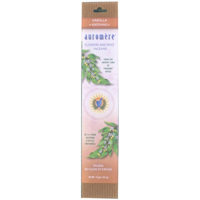 Auromere Flowers & Spice Incense Vanilla, 10 g 12 Pack, Auromere