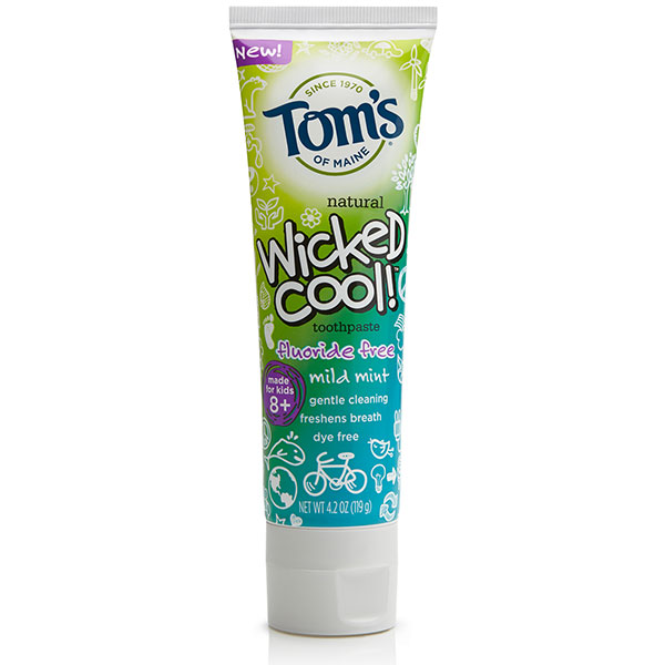Tom's of Maine Fluoride-Free Children's Toothpaste Wicked Cool, 4.2 oz, Tom's of Maine