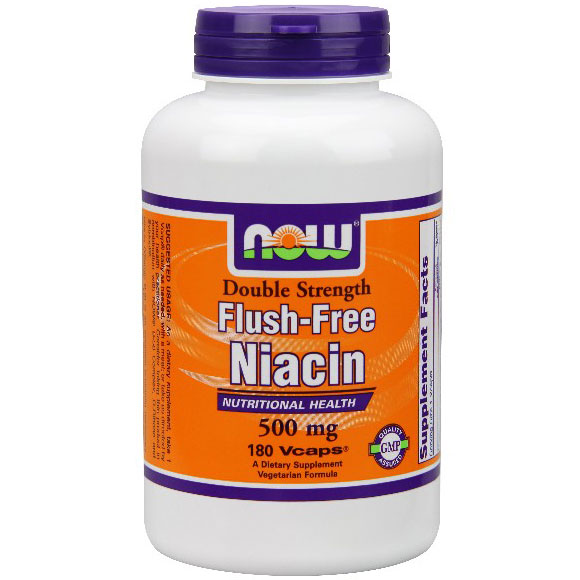 Flush Free Niacin 500 mg, 180 Vcaps, NOW Foods
