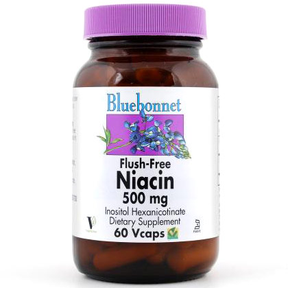 Flush Free Niacin 500 mg, 120 Vcaps, Bluebonnet Nutrition