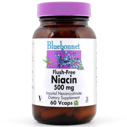 Flush Free Niacin 500 mg, 60 Vcaps, Bluebonnet Nutrition