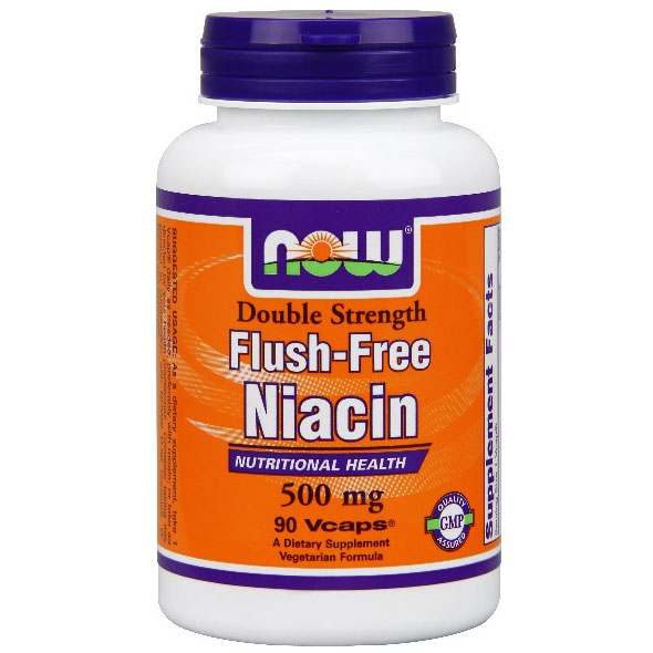 Flush-Free Niacin 500 mg, Double Strength, 90 Vegetarian Capsules, NOW Foods