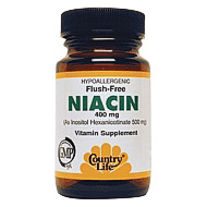 Flush Free Niacin (Inositol Hexanicotinate 500 Mg) 90 Vegicaps, Country Life