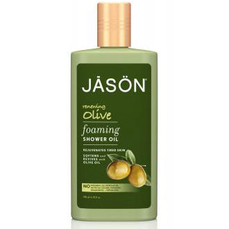 Foaming Shower Oil - Renewing Olive, 10 oz, Jason Natural