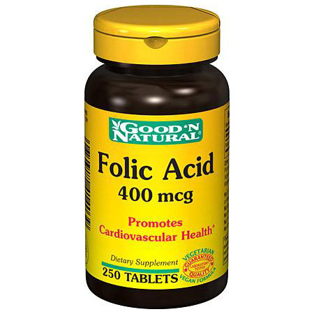 Good 'N Natural Folic Acid 400 mcg, 250 Tablets, Good 'N Natural