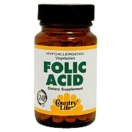 Folic Acid 800 mcg 100 Tablets, Country Life