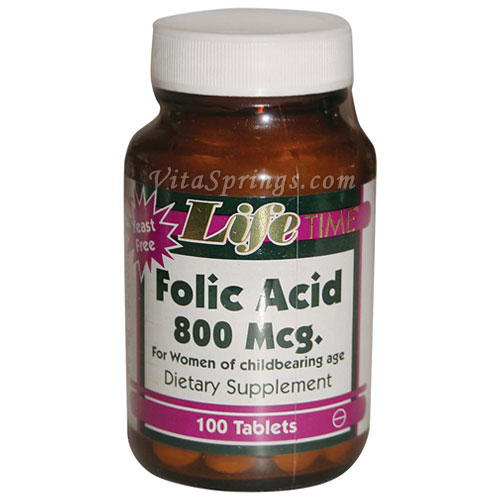 Folic Acid 800 mcg 100 Tablets LifeTime