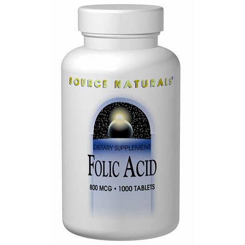 Folic Acid 800mcg 1000 tabs from Source Naturals