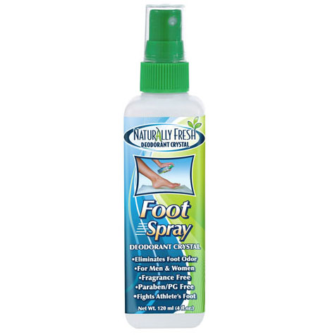 Naturally Fresh Deodorant Crystal Foot Spray with Soothing Aloe Vera, 4 oz, Naturally Fresh Deodorant Crystal