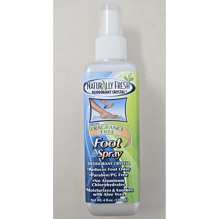 Naturally Fresh Deodorant Crystal Foot Spray with Soothing Aloe Vera, 4 oz, Naturally Fresh Deodorant Crystal