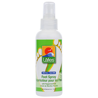 Lafes Foot Spray with Organic Peppermint Oil, 4 oz, Natural BodyCare