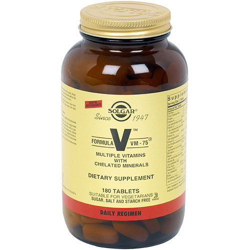 Formula V Tab, VM-75 Multiple Vitamins with Minerals, 180 Tablets, Solgar