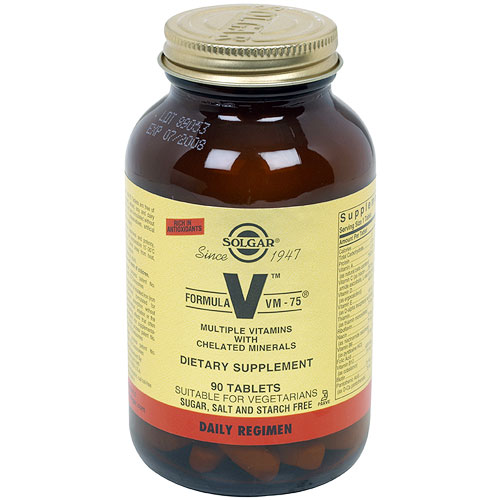 Formula V Tab, VM-75 Multiple Vitamins with Minerals, 90 Tablets, Solgar