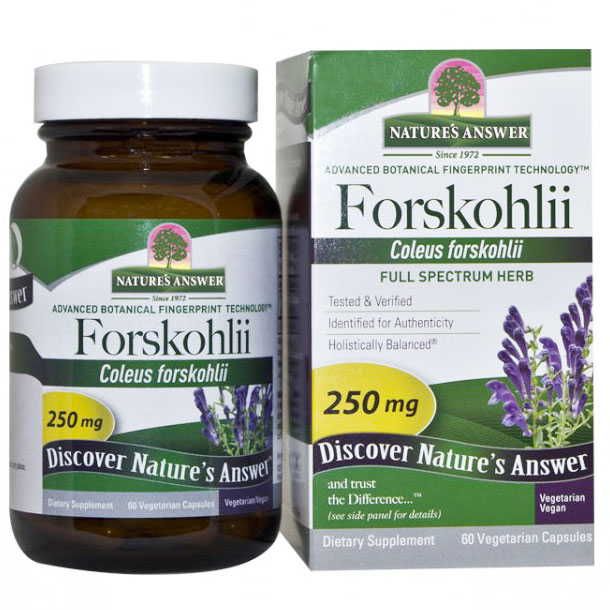 Forskohlii 250 mg, 60 Vegetarian Capsules, Natures Answer