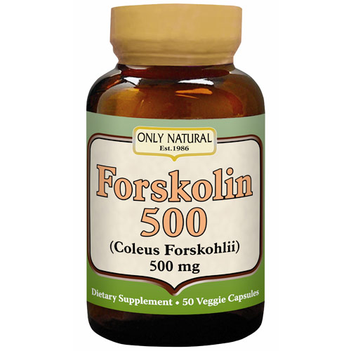 Forskolin 500 (Coleus Forskohlii) 500 mg, 50 Veggie Capsules, Only Natural Inc.
