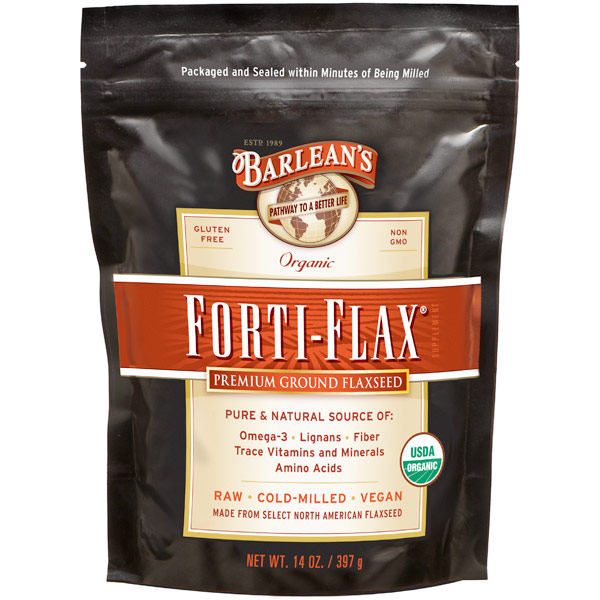 Forti-Flax, Organic Ground Flaxseed Pouch, 14 oz, Barleans Organic Oils