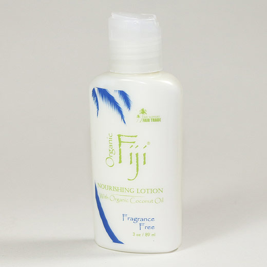 Organic Fiji Fragrance Free Nourishing Lotion for Face & Body, Coconut Oil Moisturizer, 3 oz, Organic Fiji