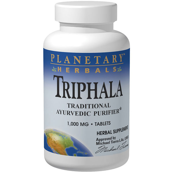 Planetary Herbals Triphala 1000 mg Tabs, 15 Tablets