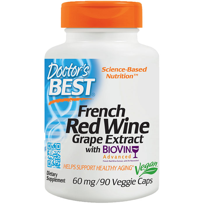French Red Wine Grape Extract, 90 Vegetarian Capsules, Doctors Best
