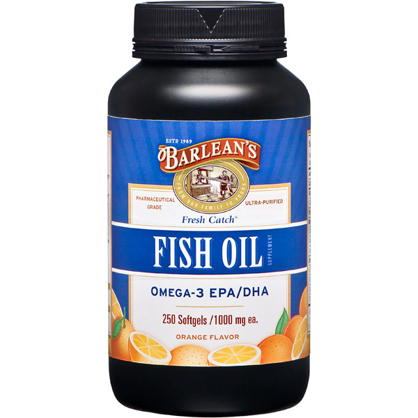 Fresh Catch Fish Oil, Orange Flavor, 250 Softgels, Barleans Organic Oils