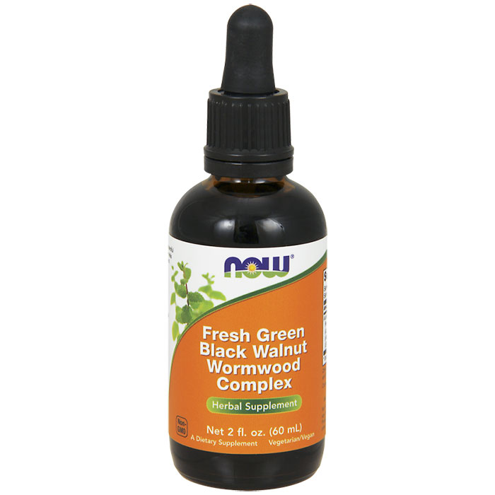 Fresh Green Black Walnut Wormwood Complex Liquid, 2 oz, NOW Foods