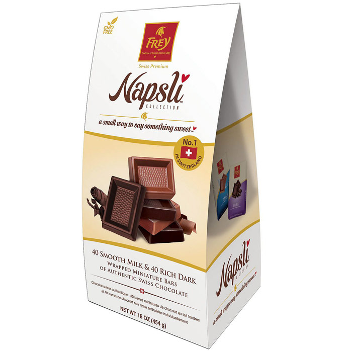 Frey Napsli Smooth Milk Chocolate & Rich Dark Chocolate Miniature Bars, 16 oz (454 g)