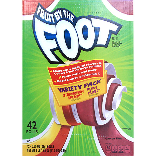 Fruit By The Foot Variety Pack, Fruit Snack Naturally Flavored, 42 Rolls, General Mills