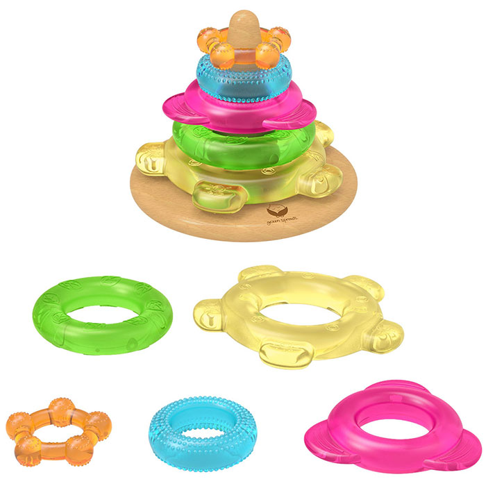 Dream Window Stacking Teether Tower, 1 Set, Green Sprouts Baby Products