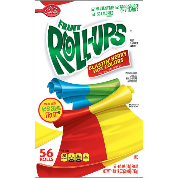 Betty Crocker Fruit Roll-Ups, Fruit Flavored Snacks, 56 Rolls (783 g)