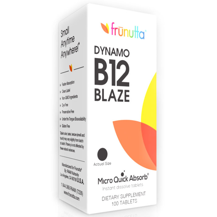 Frunutta Dynamo Vitamin B12 Blaze 1000 mcg, 100 Sublingual Tablets