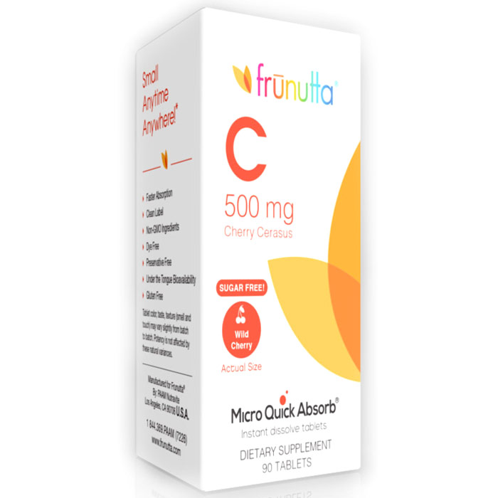 Frunutta Vitamin C 500 mg Cherry Cerasus, 90 Sublingual Tablets