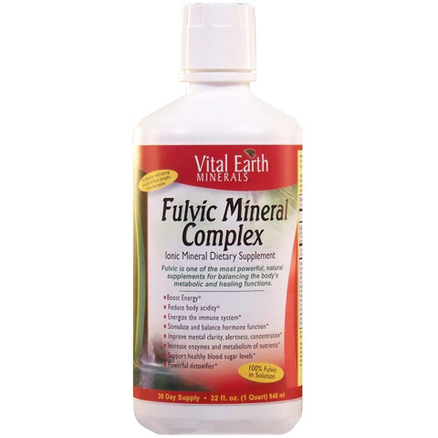 Fulvic Mineral Complex Liquid, Ionic Mineral Supplement, 32 oz, Vital Earth Minerals