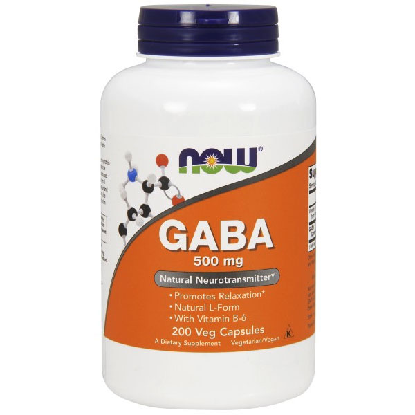 GABA 500 mg, 200 Capsules, NOW Foods