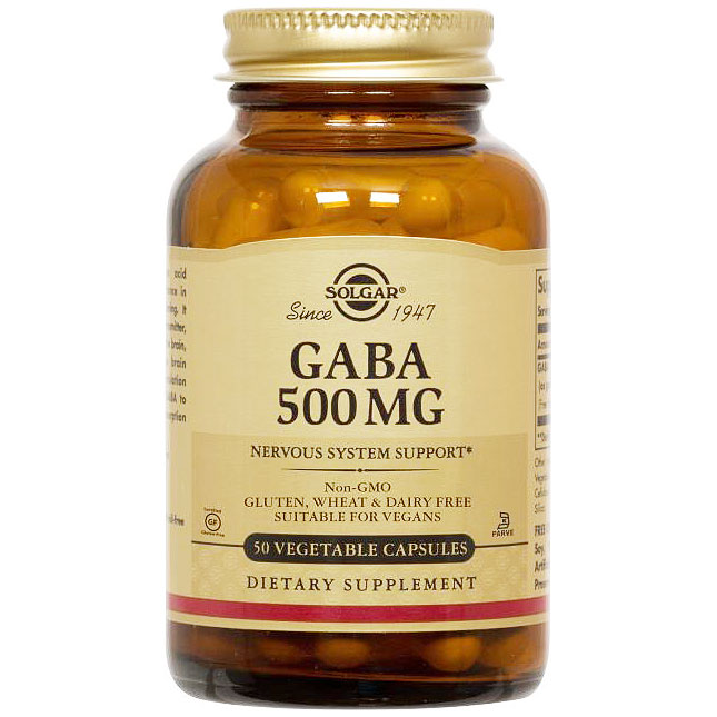 GABA 500 mg, 50 Vegetable Capsules, Solgar