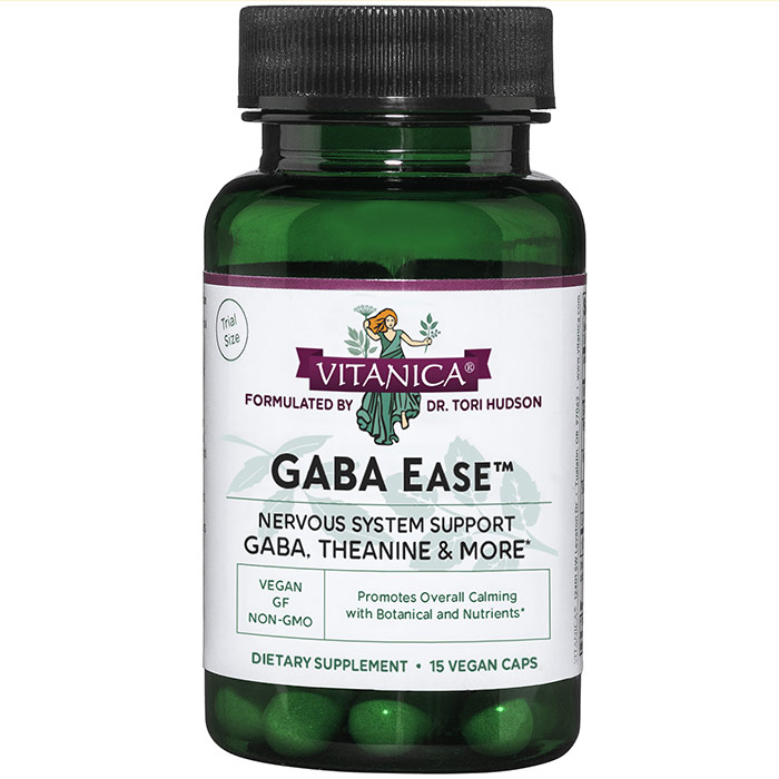 GABA Ease, Calming Support, 15 Vegetarian Capsules, Vitanica