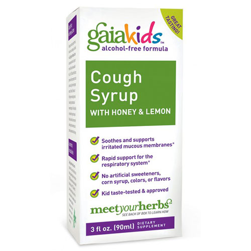 Gaia Kids Cough Syrup with Honey & Lemon, 3 oz, Gaia Herbs