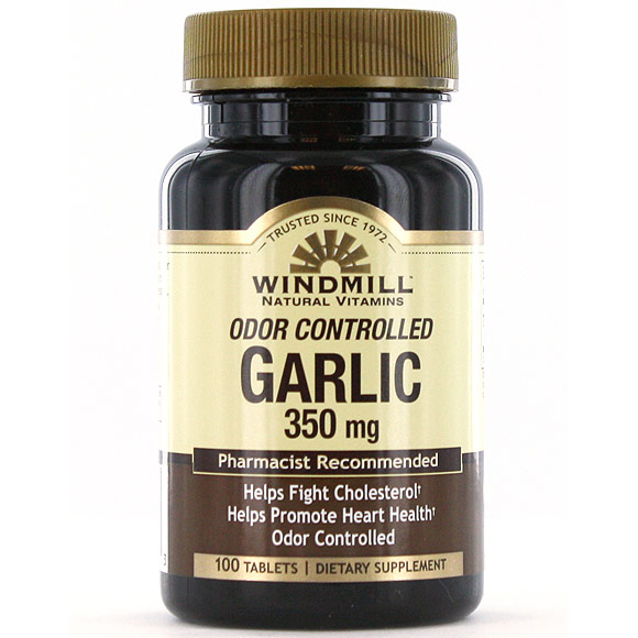 Garlic 350 mg Odor-Controlled, 100 Tablets, Windmill Health Products