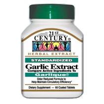 Garlic Extract Odor Reduced 60 Coated Tablets, 21st Century Health Care