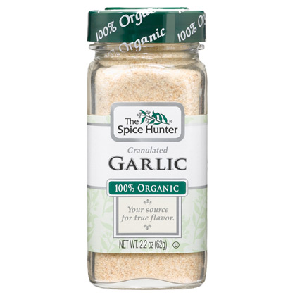 Garlic, Granulated, 100% Organic, 2.2 oz x 6 Bottles, Spice Hunter